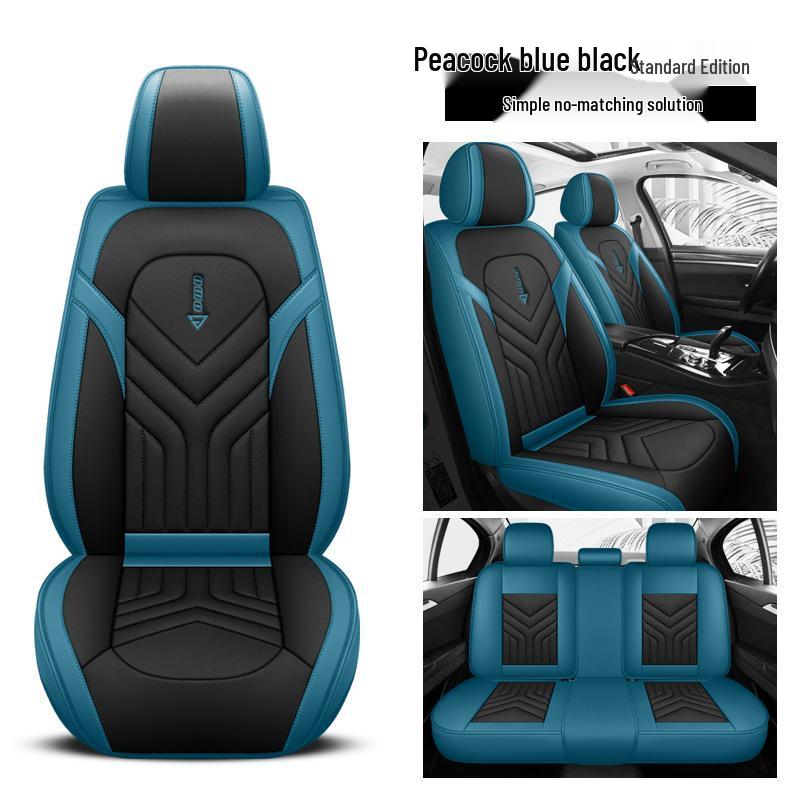 All-Season Leather & Tech Fabric Car Seat Cover - Universal Fit, Full Coverage Universal