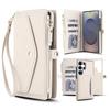 For Samsung Galaxy S25 Ultra Wallet Case Magnetic Detachable PU Leather Phone Cover with 2 Straps