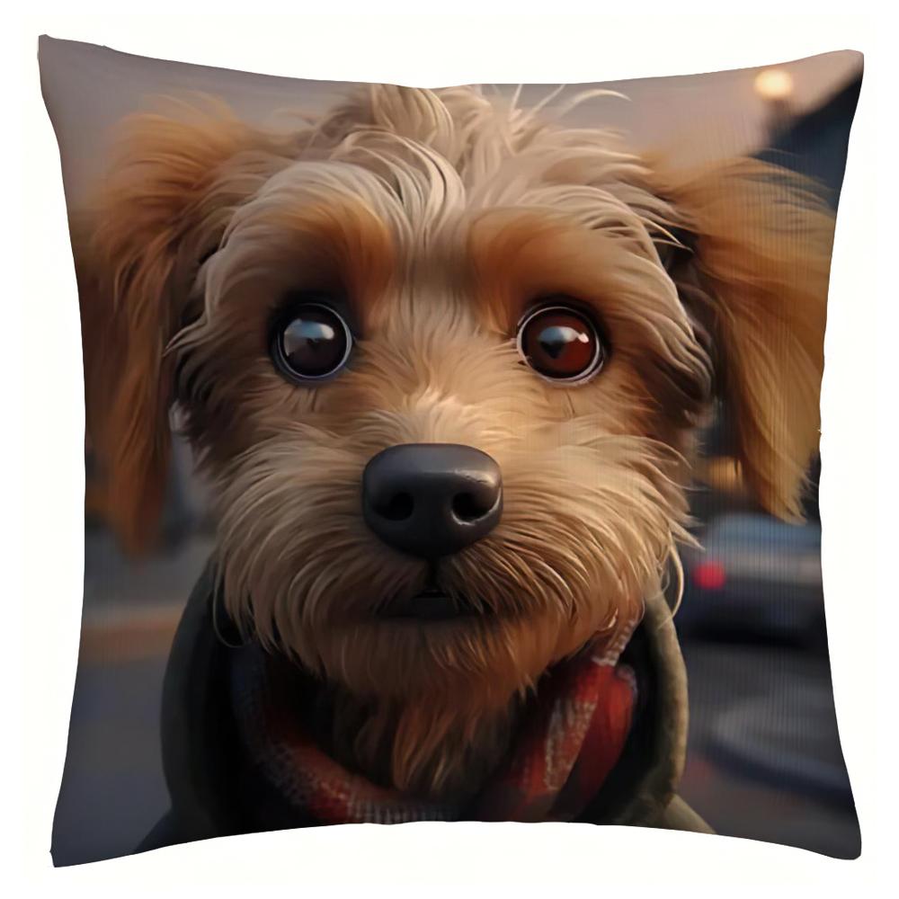 Cute Dog Throw Pillowcases Throw Pillow Cover for Living Room Bedroom Sofa Car Cushion Cover Pillowslip