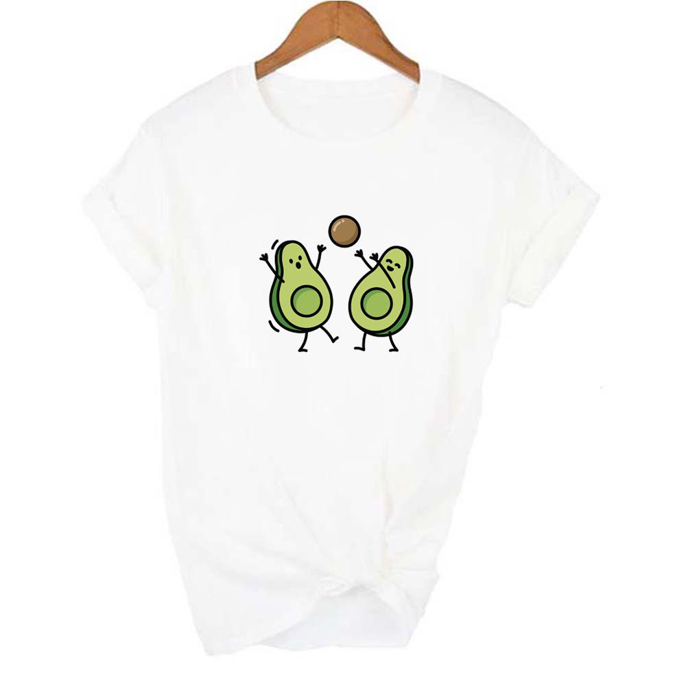 Avocado Women Short Sleeve T Shirt Casual Cartoon Kawaii Graphic Tops Female Harajuku Tee Summer