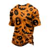 Men's Casual Crew Neck Lightweight Breathable Short Sleeve Top with Halloween Print Loose Fit Comfortable Design