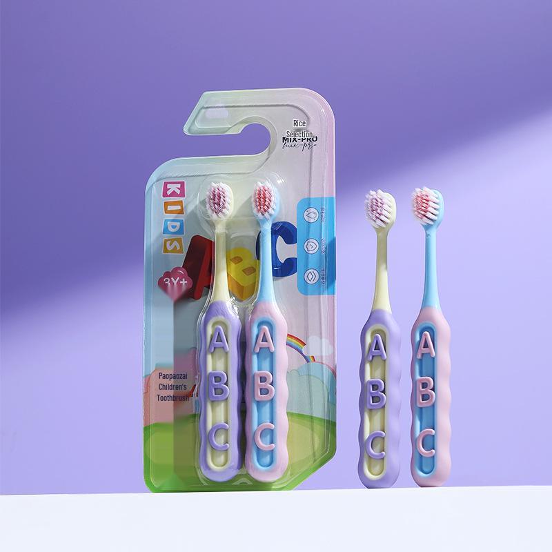 

Children s Soft Bristle Toothbrush 2-Pack, Ages 3-10, Double Spiral for Home Use
