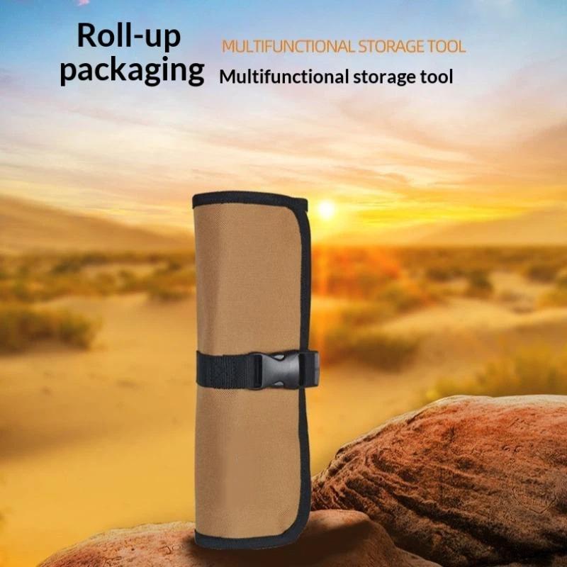 Oxford Cloth Roll Portable Pouch Bag Wrench Tool Foldable Spanner Hammer Camping Pocket Tool Storage Bag Toolkit 1Pc