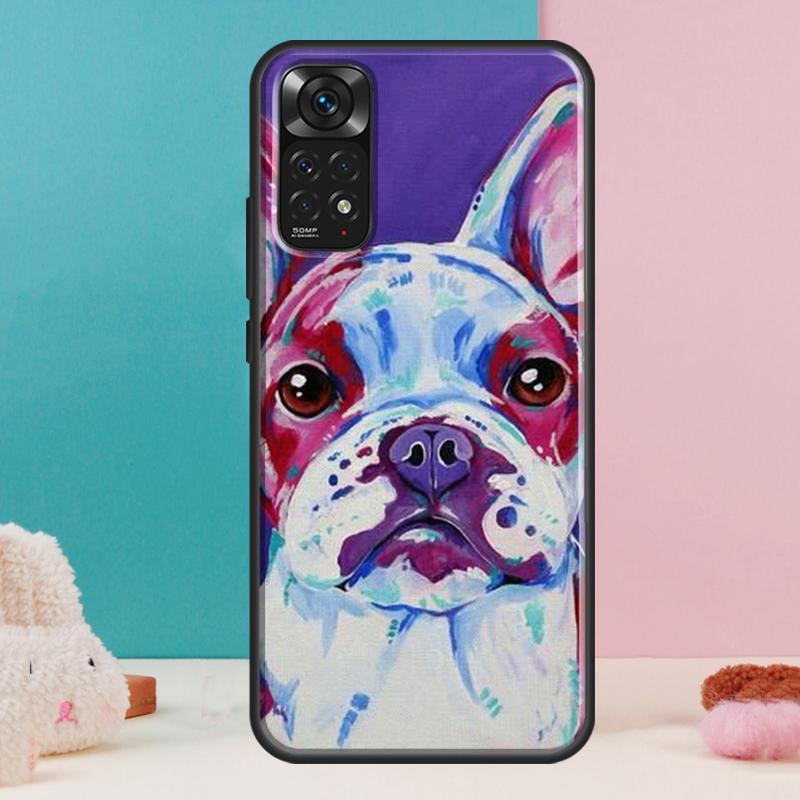 Watercolor French Bulldog Painting Case For Xiaomi Redmi Note 13 Pro 14 12 11 9 10 9S 10S 11S 12S Redmi 14C 13C 10C 12C Cover