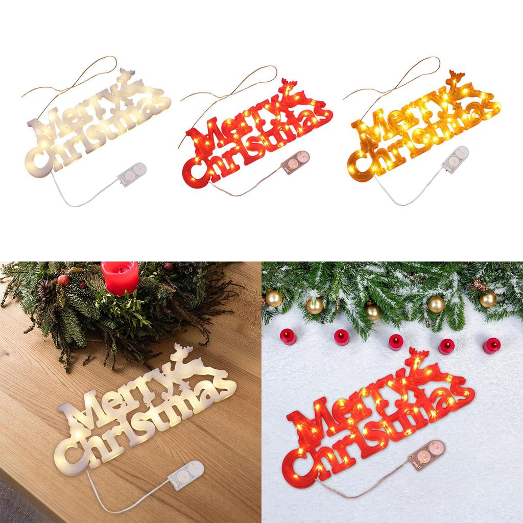 Christmas Lighted Plaque Decor Ornament Merry Christmas Neon Sign for Christmas Party Indoor Porch Holiday Favor Supplies