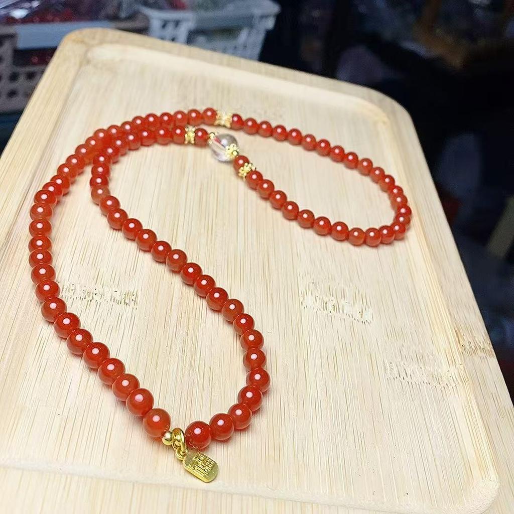 Trendy Multi-Strand Red Agate Women's Bracelet - Exquisite Simple Fashion Design