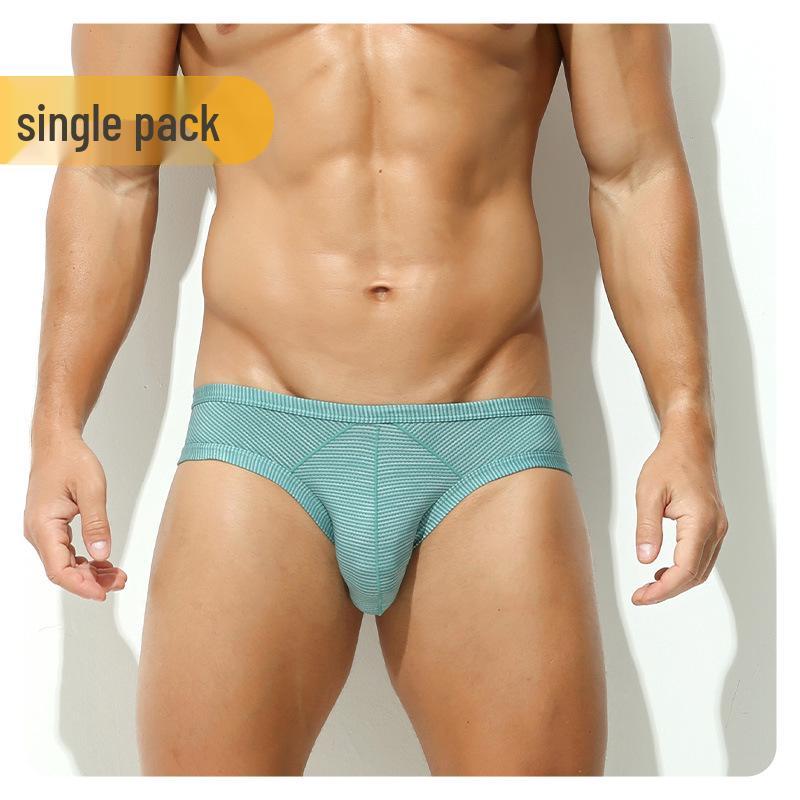 Pánské sexy slipy s nízkým pasem, dutým trojúhelníkovým střihem, velkým váčkem a prodyšným designem