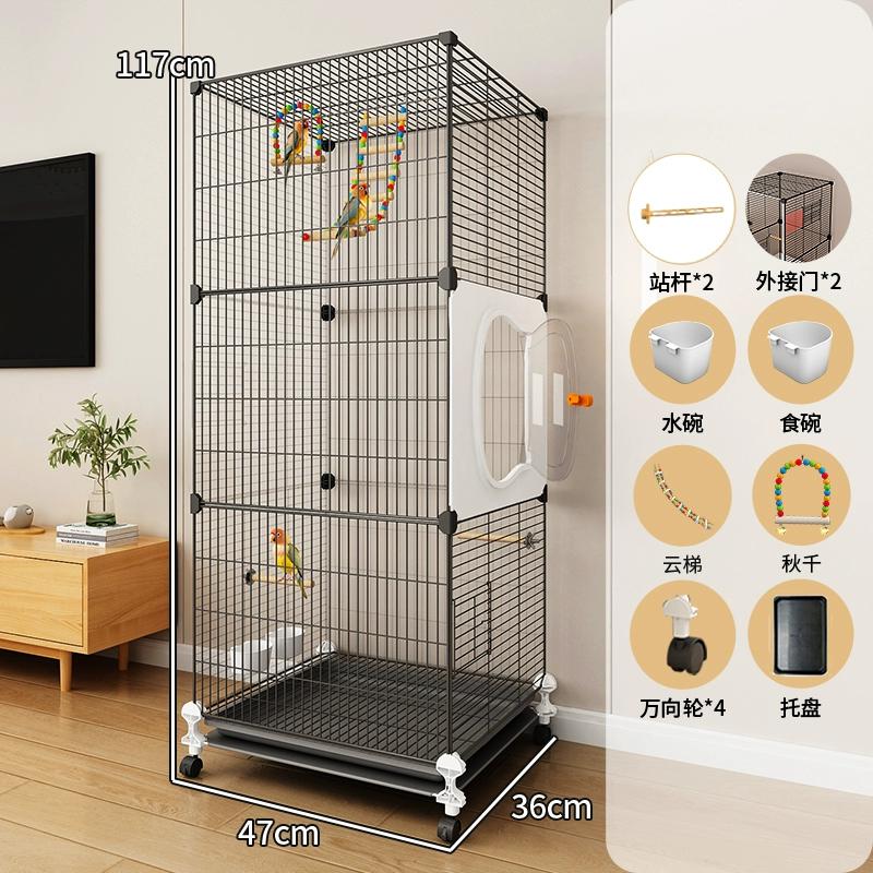 Large Bird Cage for Parrots New Design Luxury Villa for Budgies Cockatiels Lovebirds Spacious Premium Aviary with Modern Feature