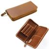 Elegant Genuine Leather Pen Box Holder Brown Black Zippered Pouch School Holsters Premium Pencil Case Card Holder Storage Custom
