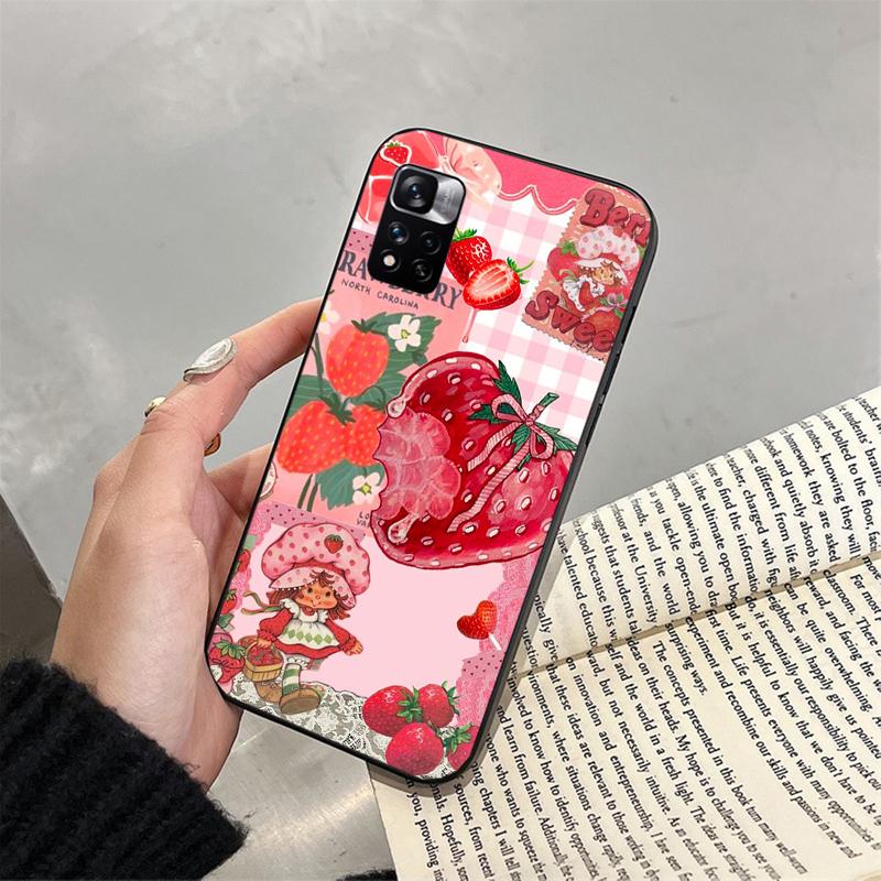 Phone Case For Xiaomi Poco C71 15T 14T Pro Redmi Note 15 14 14 13 Pro Redmi A5 15C 13C Strawberry Cat Cartoon