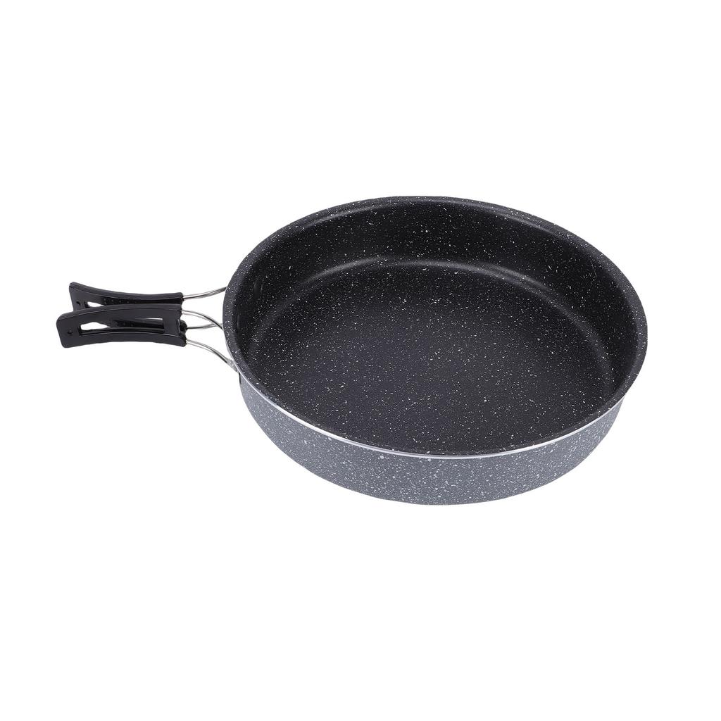 Camping Frying Pan 22cm Non Stick Coating Foldable Handle Outdoor Skillet Cooking Pan for Gas Stove Induction Cooker