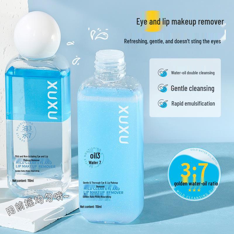 XUXU Gentle 3-in-1 Micellar Makeup Remover for Eyes, Lips & Face - Non-Irritating Oil-Milk Cleanser