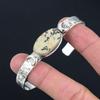 Natural Psilomelane Dendrite Bangle Crescent Moon Adjustable 925 Silver