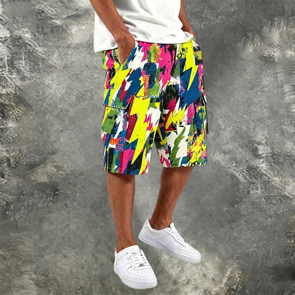 Pantaloncini Cargo Estivi da Uomo Vestibilità Larga Multitasche Leggeri Pantaloncini da Trekking per Sport all'Aperto Uso Quotidiano Casual