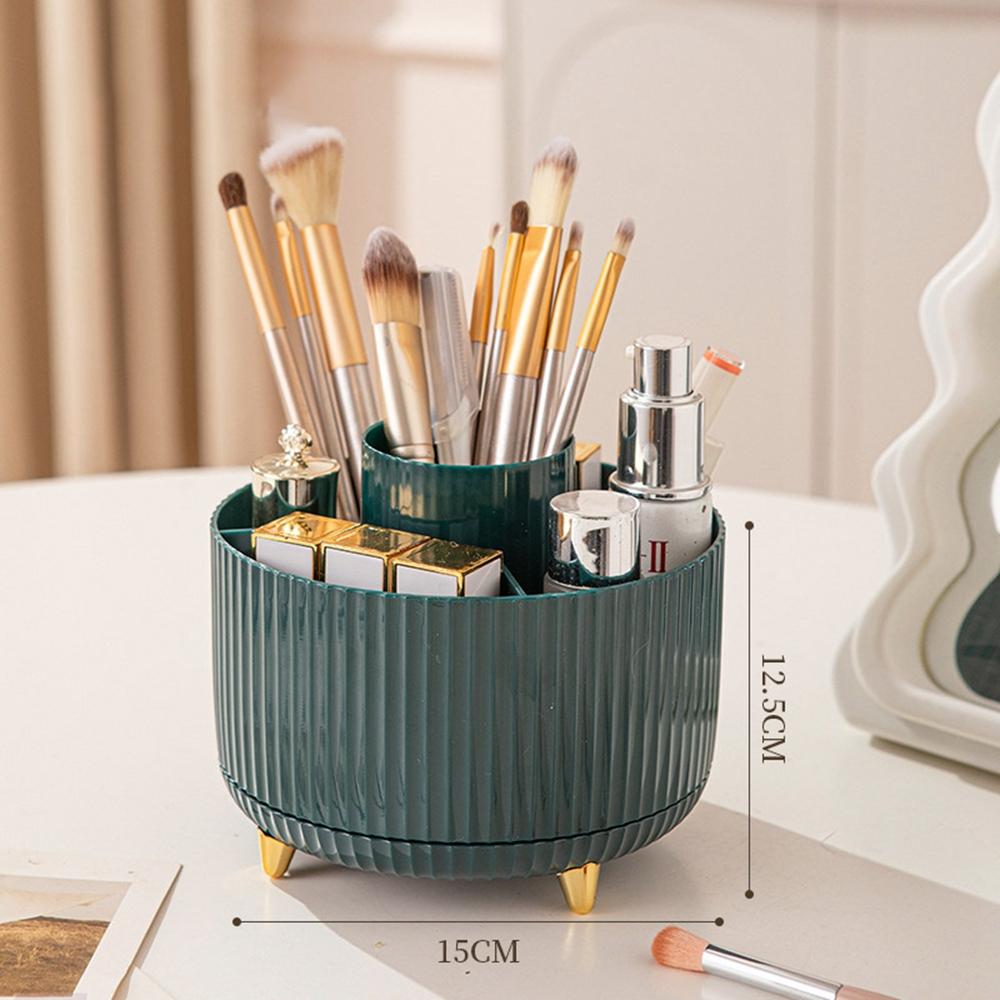 Rotating Cosmetic Organizer Makeup Brush Eyebrow Pencil Holder Desktop Storage Container