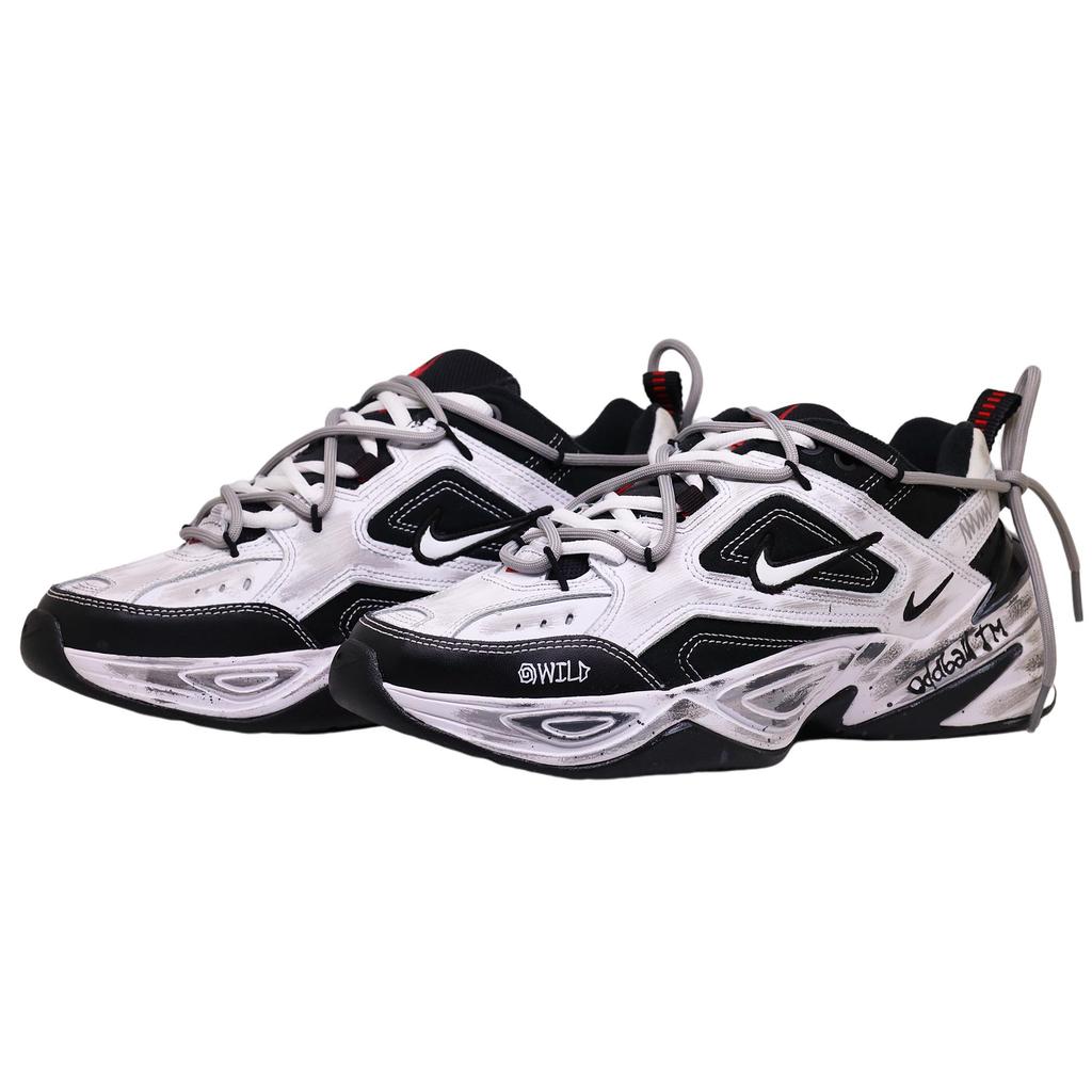 Nike M2K Tekno Abriebfeste Niedrige Chunky Sneaker Unisex Schwarz Weiß AV4789-104(TeamF-)