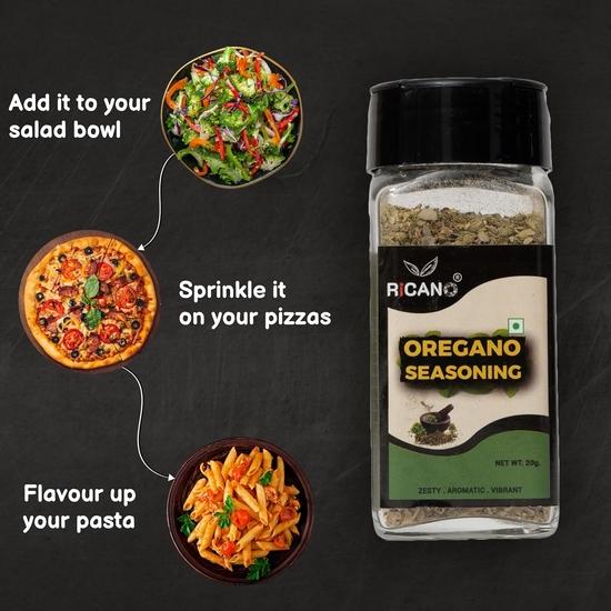 Ricano Rosemary 25g, Thyme 15g, Oregano 20g (Combo, Pack of 3) | Dried Herbs Pack | Natural Seasoning | Aromatic Flavor Enhancer | Fresh & Pure
