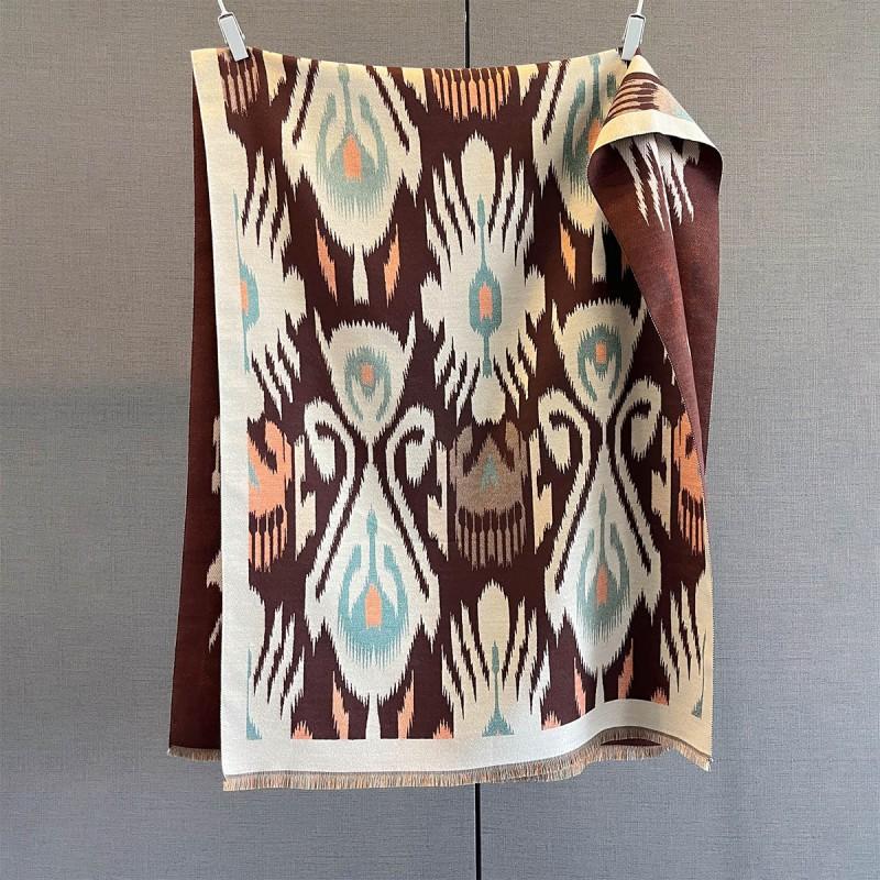 Soft Faux Cashmere Scarf Women With Paisley Warm Thick Wrap Shawl Winter