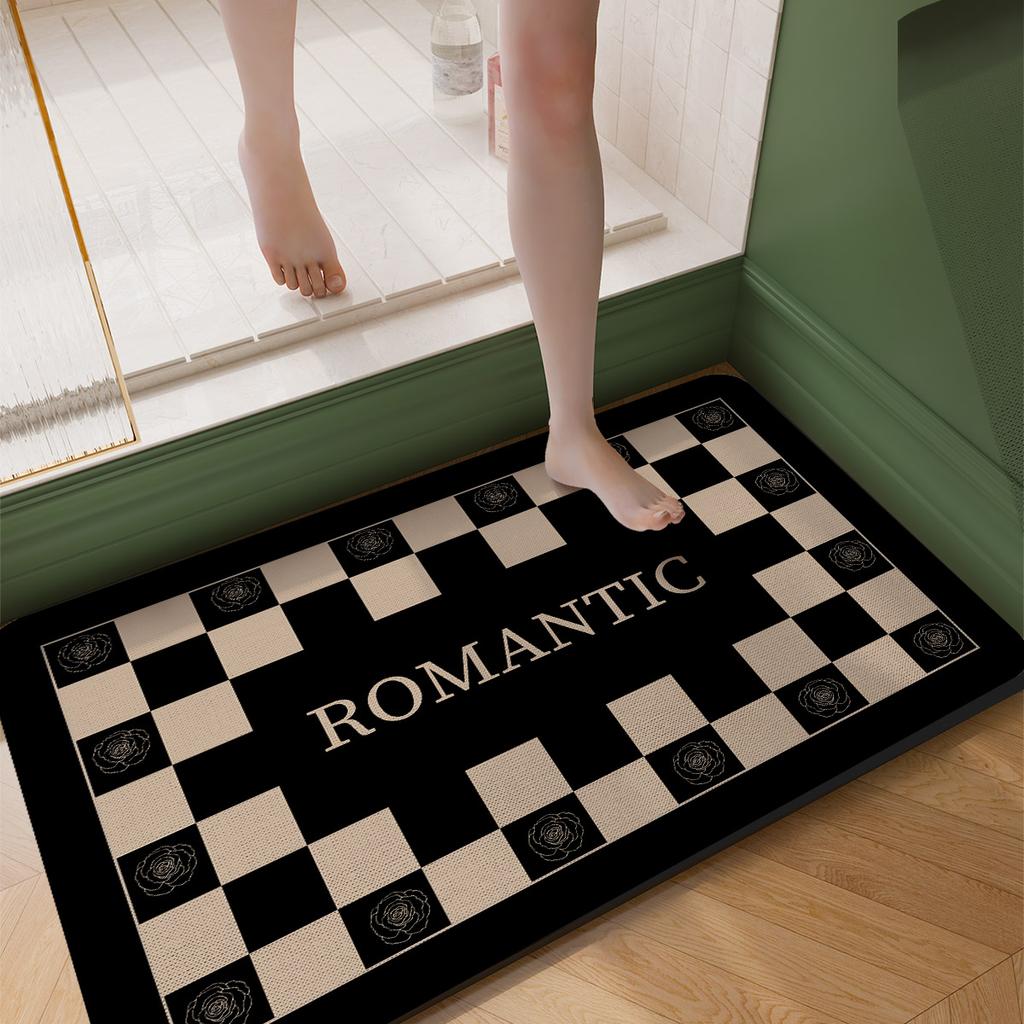 Diatomite Bathroom Foot Mat Absorbent Non-slip Bath Carpet Floor Mats Quick Dry Shower Rug Toilet Pad Doormat Washable