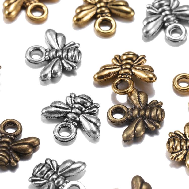 Pack of 40 Handmade Craft Pendants Bees Shaped Jewelry Making Supplies Ornament