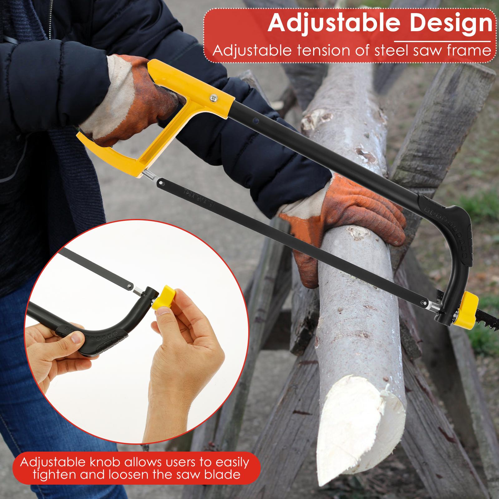 

Рамка ножовки с 10 быстросменными пильными полотнами, нескользящей резиновой рукояткой, ручная пила из алюминиевого сплава для резки металла, дерева, ПВХ-труб Type A