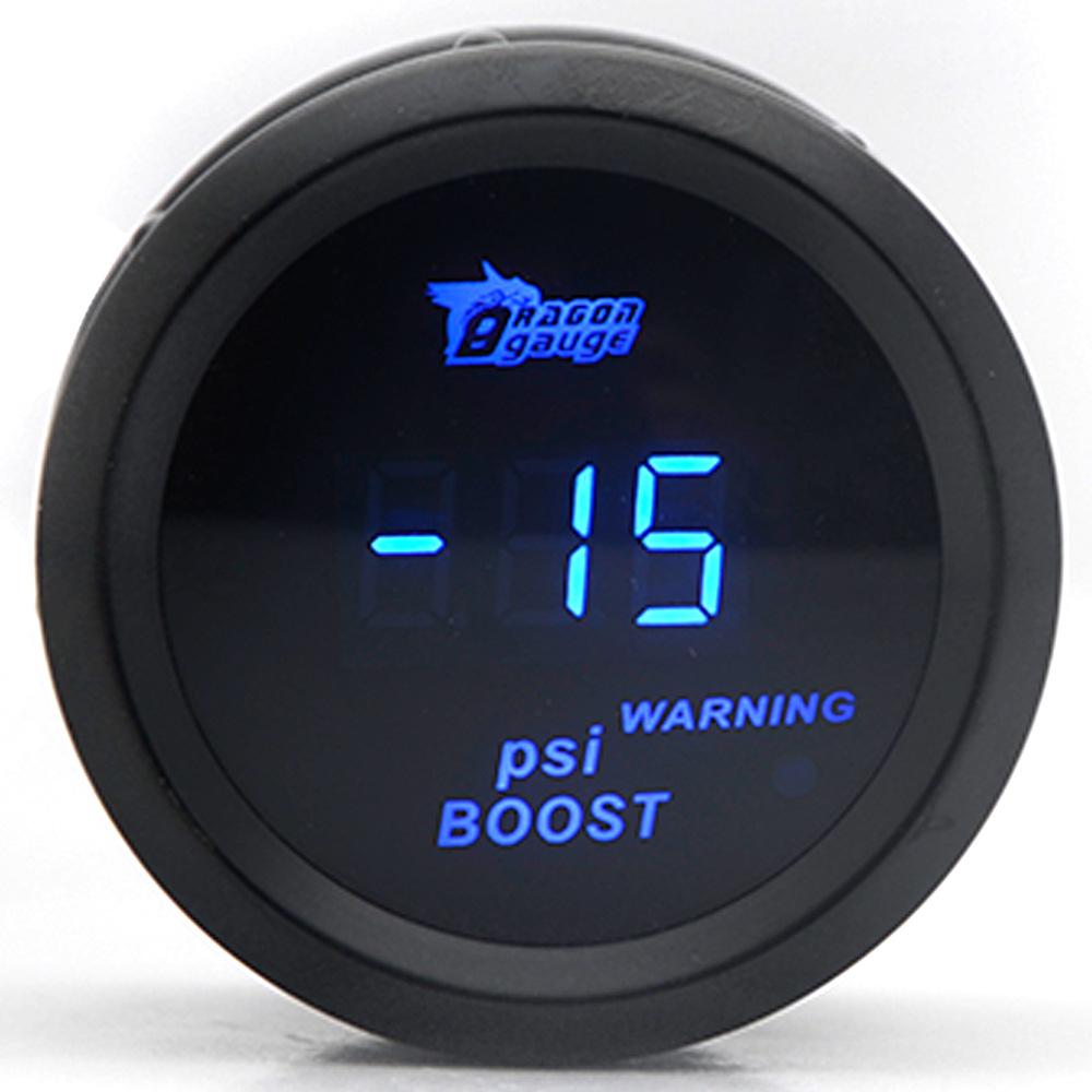 52MM Car Modification Gauge: Digital Display with Blue Light for Turbo, Water Temp, Oil Temp, Oil Pressure, Voltage (12V)