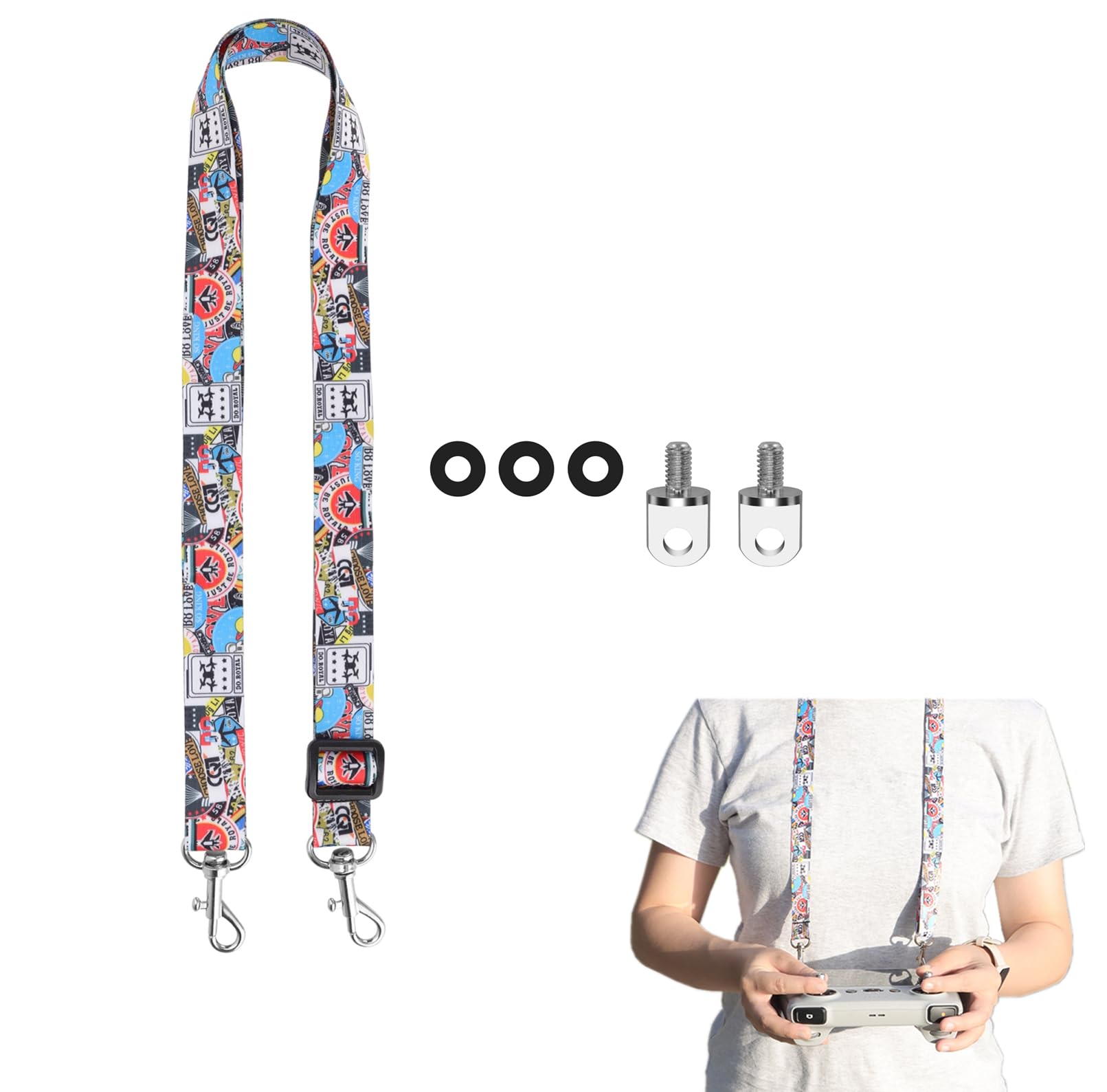 

for DJI PRO Transmitter Neck Strap Air Adjustable Length Convenient Sturdy Accessory Easy Installation [SHEAWA] RC/RC2/RC 3S/Mini4 Pro/Mini3 Pro/Air3