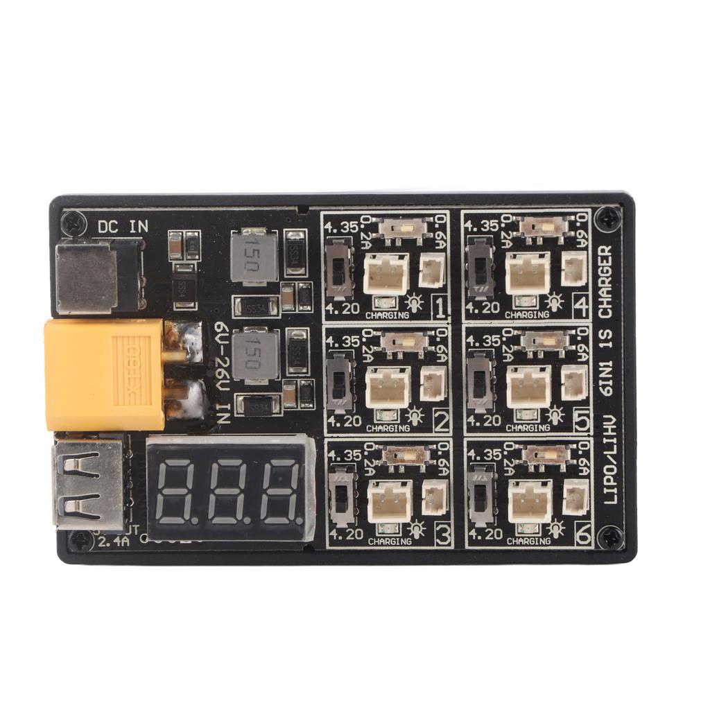 6in1 1S LiPo Battery Charger Charging Board RC Accessory with USB Interface