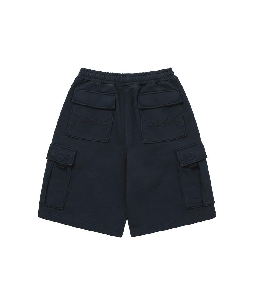 WELLBEING EXPRESS Embroidered Cargo Shorts Navy