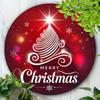Christmas Round Metal Tin Sign Vintage Wreath Wall Art Holiday Decoration Gift 8 Inch