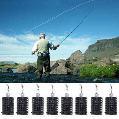 10Pcs Fishing Tackle Feeders Fishing Carp Baits Cage Feeders Basket Trap Lure Holder Cage Iron Feeders Fishing Lure Cage