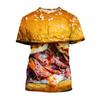 Fashion Fun Food graphic t shirts Summer New Barbecue Burger Pattern Tees Personality