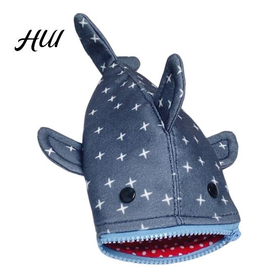 Durable Shark-shaped Pencil Pouch Bag Shark Shape Smooth Zipper Closure Pen Colorful Animal Case Holder Large Capacity Thickened Funny Stationery