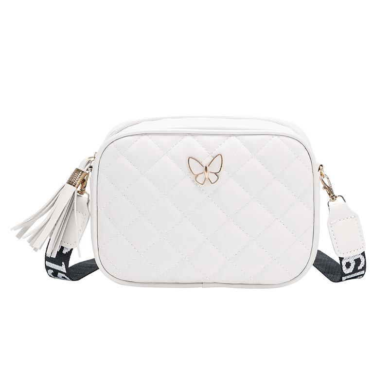 Trendy butterfly embroidery rhombus shoulder crossbody camera bag, a new casual versatile women's bag