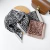 Leopard Print Small Silk Scarf Autumn Fashion Temperament Square Scarf Korean Version of High-end Versatile Scarf Women's Velvet Silk Scarf