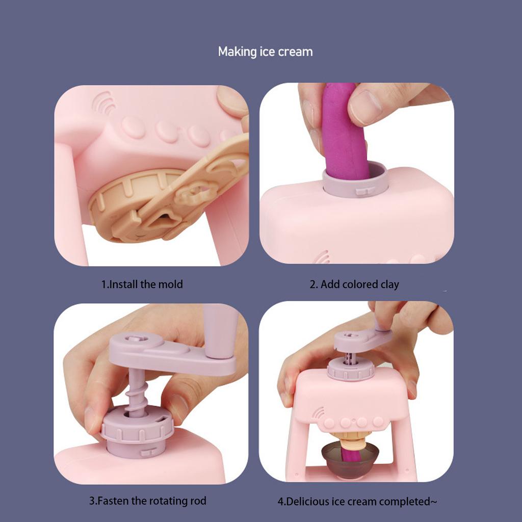 Ice Cream Pastry Noodle Machine DIY High Beauty Tool Mold Set Clay Handmade Children's Toys