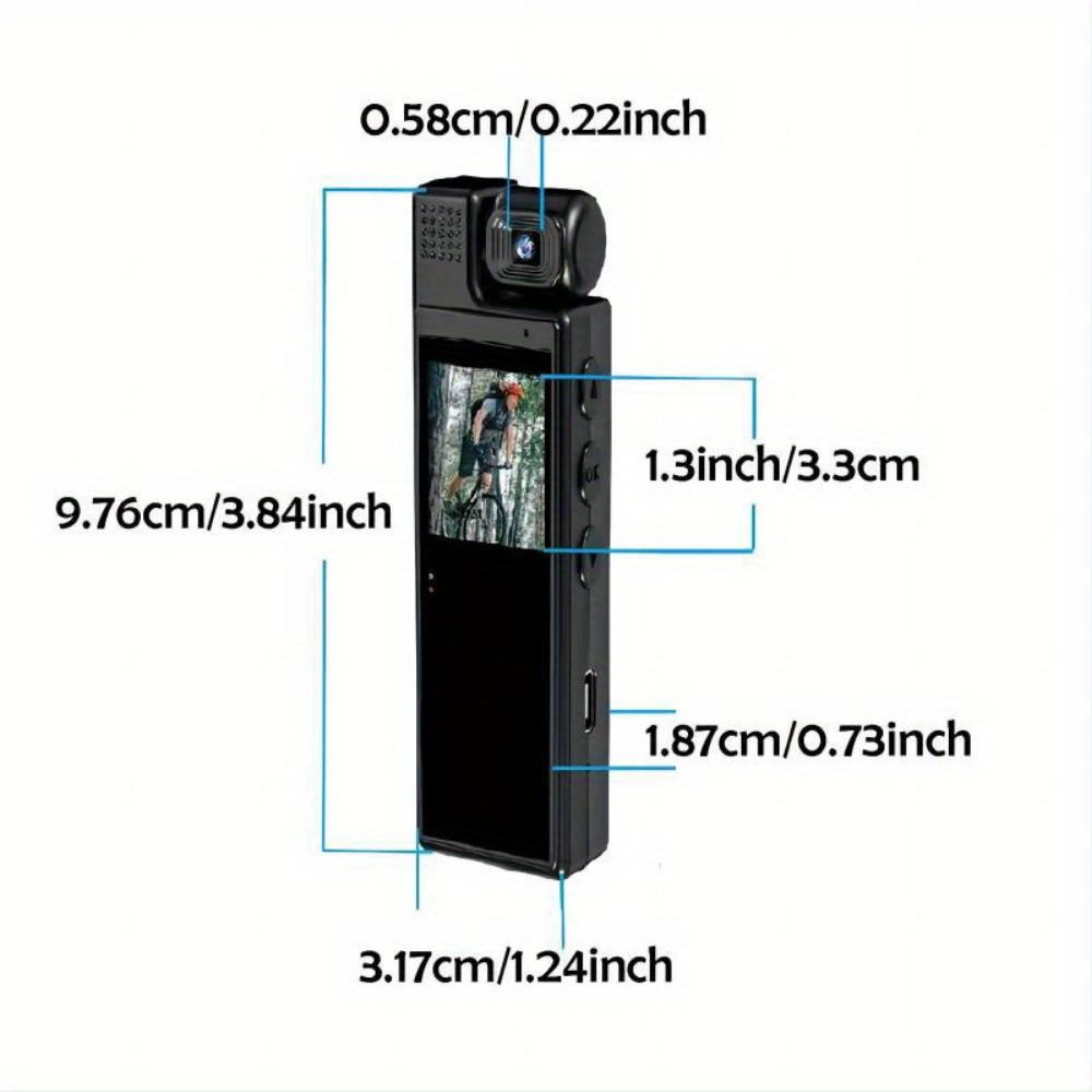Smart Recorder - 1080P high definition body camera, rotatable lens, handheld pocket camera, gift (SD card not included)