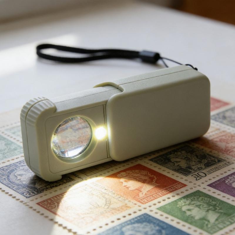 Portable LED Illuminating Magnifier 15X 30X 45X Magnifying Glass for High Precisions Work with Retractable Design Portable