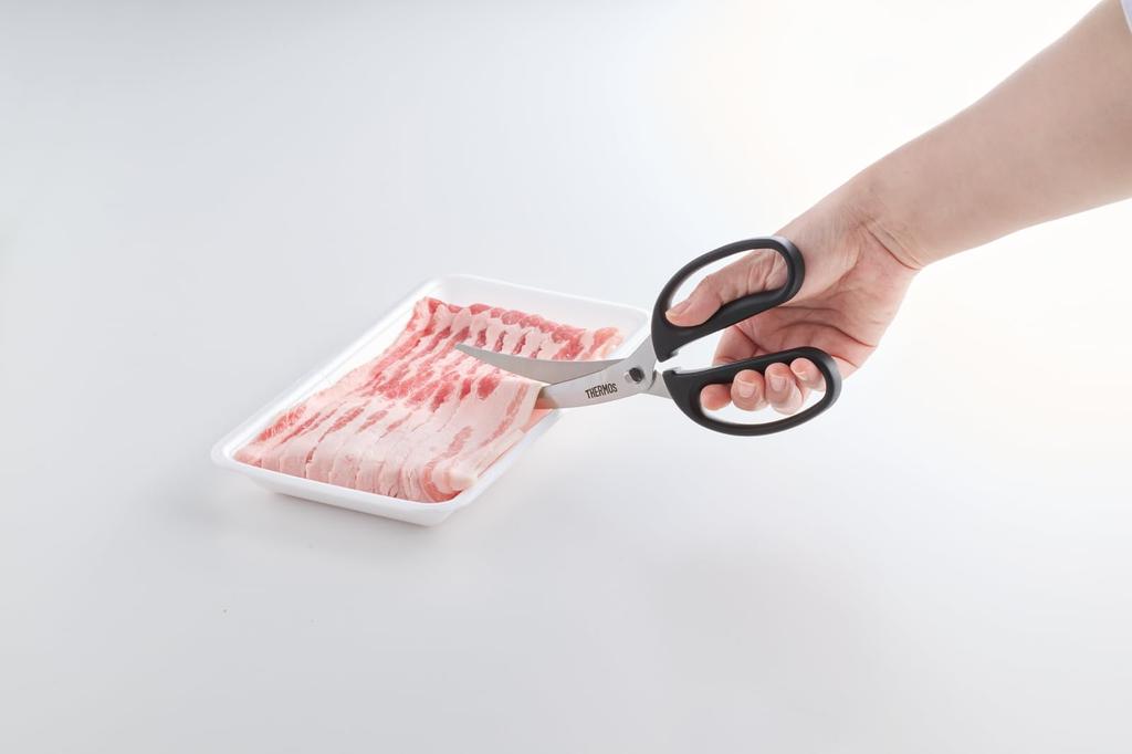 Thermos Kitchen Curved Dishwasher Made in Sharp Cutting Floating Easy to BK Scissors, Blade, Black, Disassembly, Safe, Japan, Edge, Blades, Clean,