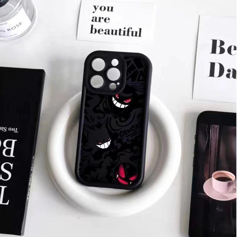 Pokémon Red-eyed Ghost Applies To Apple 15plus Mobile Phone Case 14promax Cute iPhone13 Anti-drop 12
