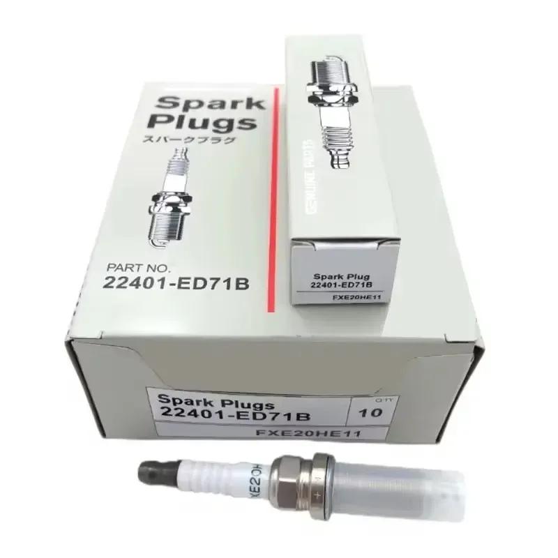 4/6pcs 22401ED71B FXE20HE11 Dual Iridium Spark Plug For Nissan Tiida X-Trail Sentra Note Cube Juke Versa Micra Ignition Candle