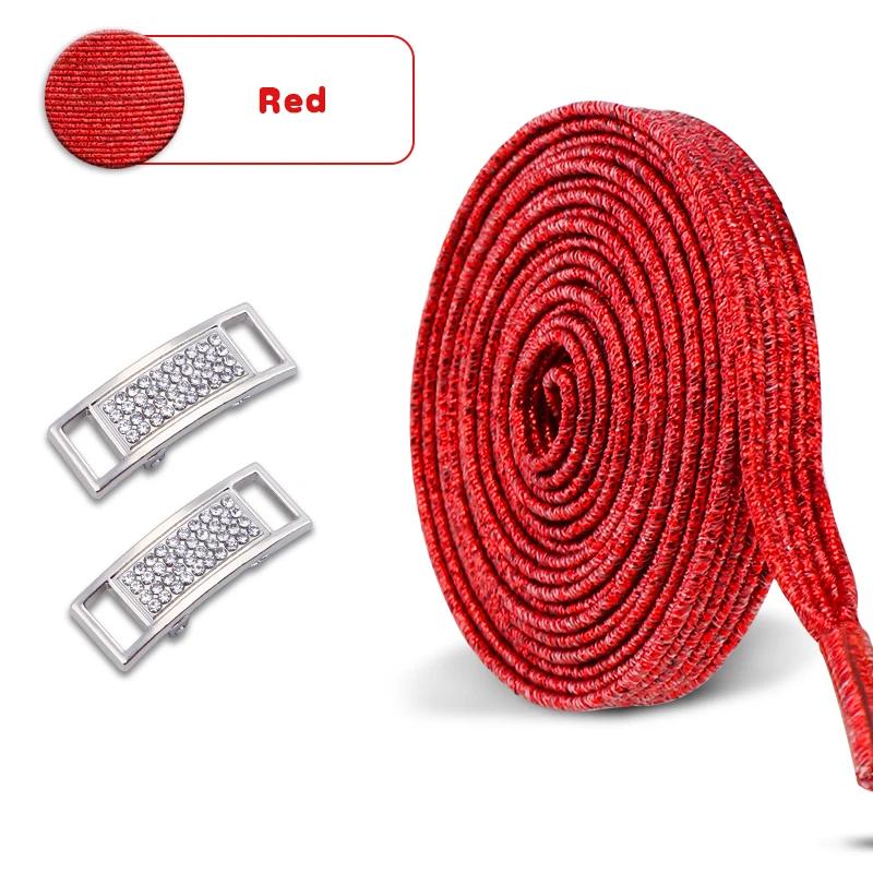 NEW Glitter Elastic Laces Sneakers Diamond Lock Shoelaces Without Ties No Tie Shoe Laces Tennis Flat Shoelace Shoes Accessories