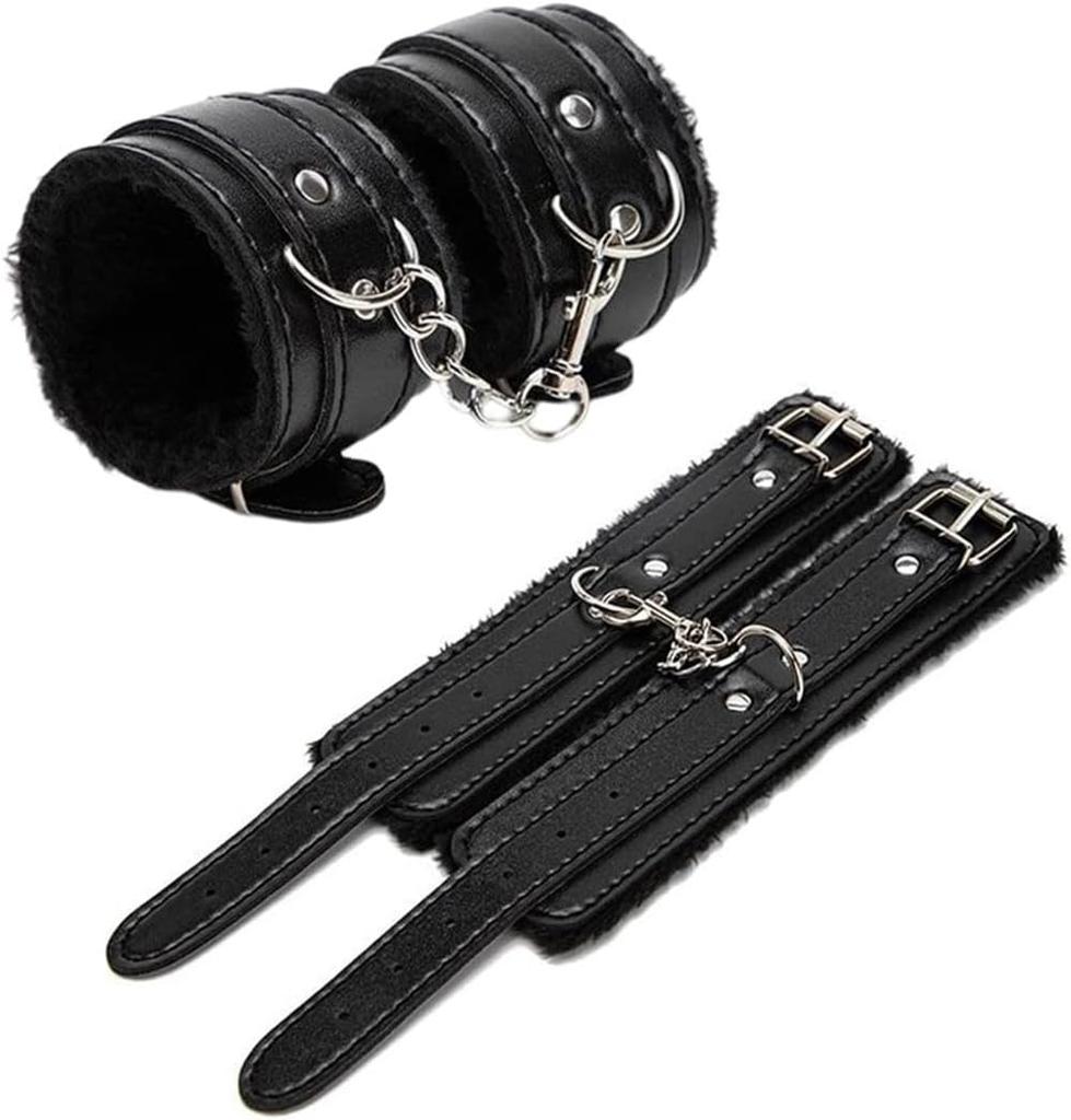 BAOQISHAN Restraints SM Goods Eye Mask Black SM Goods SM Set SM Play Fluffy Painless Restraints Handcuffs Foot Shackles Cross Shackles Eye Mask Adult