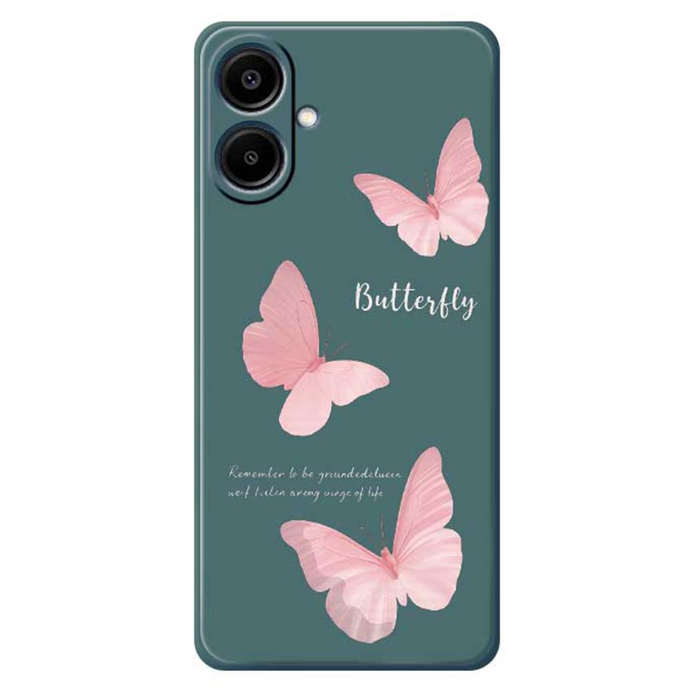 Für Samsung Galaxy A07 4G Hülle Schmetterlingsmuster Druck Gerade Kante TPU Handy-Rückseite