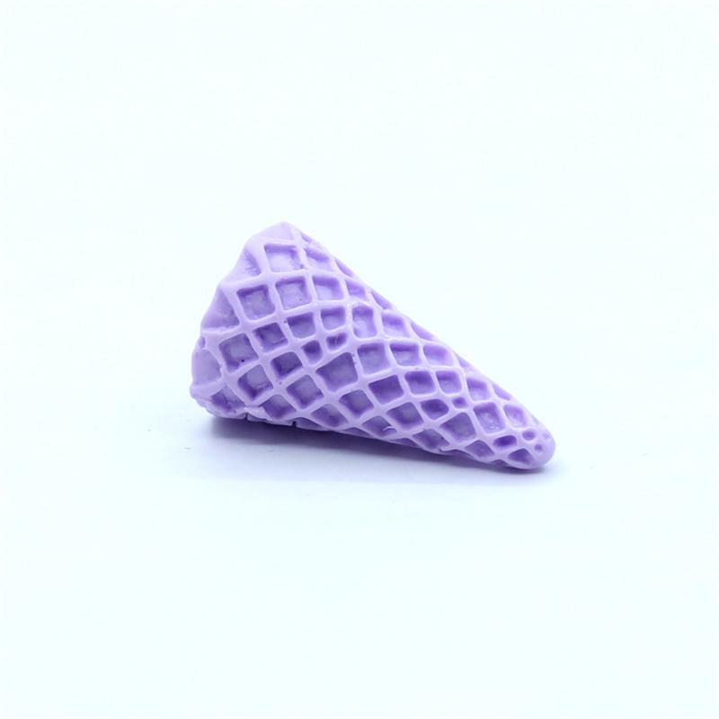 6pcs 20*37mm Cute 3D Resin Ice Cream Cone Base Simulation Miniature Food Art Flatback Cabochon DIY Craft Decoration