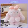 Stuffed Bunny Animal With Bow Keychain Pp Cotton Filling Key Chain
