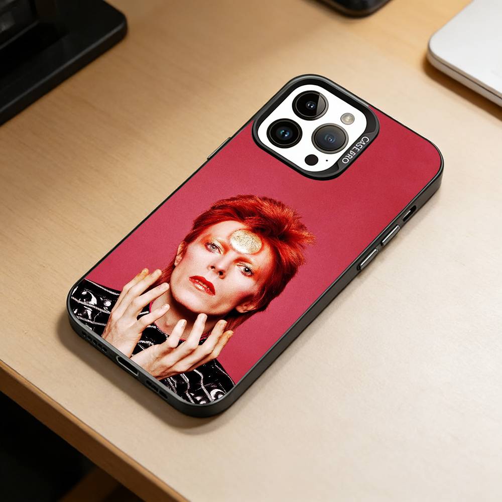 D-David-Singer B-Bowies   Phone Case For iPhone 17,16,15,14,13,12,11 Plus,Pro Max,XS,Colored Silver Plated Inside Cover