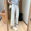 Women's High Rise Wide Leg Jeans Loose Fit Korean Casual Stretch Straight Leg Denim Pants Spring Daily Trousers Two Length Version
