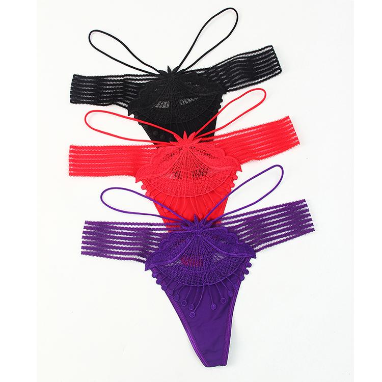 Women Erotic Sexy Open Lace Panties Transparent Bow Low Waist Underpants Female Breathable Hollow Mesh Briefs Lingerie