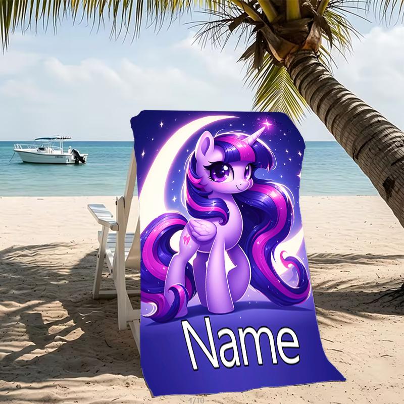 Customizable personalized beach towels My Little Pony themed designs.Suitable for the beach, yoga, sports;ideal as beach accessories